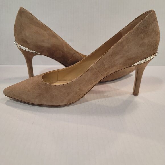 Sam Edelman Tonia Tan Suede Leather Spikes Heels Size 9.5M Pointed Toe Pump - Picture 6 of 8